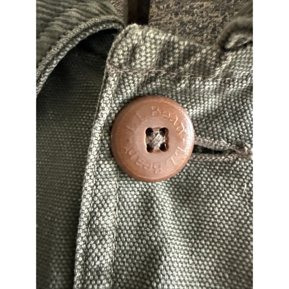 VTG LL Bean Men's Canvas Flannel Lined Barn Field Coat Jacket  Green L - Picture 2 of 11